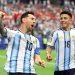 Argentina V Austria Group J - Fifa World Cup 2026 › Guadalupa Ciudadana Argentina National Team Players Celebrate on the Field, Messi Wearing Number 10 Shouting with a Fist Raised As His Teammate Grins Nearby. › Guadalupa Ciudadana